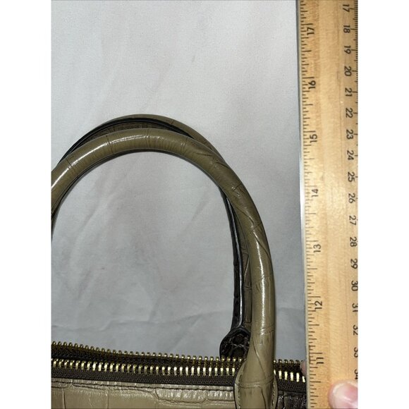 Henri Bendel New York Alligator Embossed Large Leather Handbag With Dust Bag - Picture 15 of 16